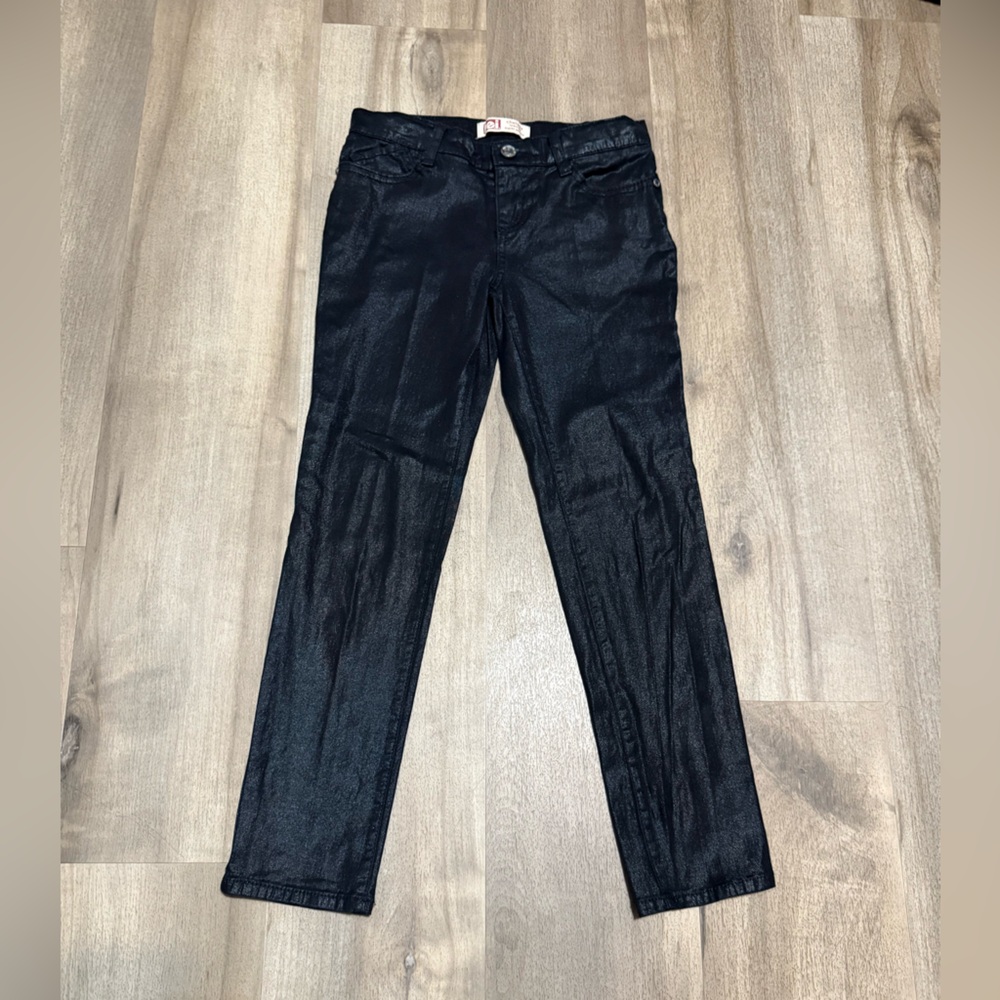 Girls Lei Shimmering Black Chelsea Low-rise Super Skinny Pants